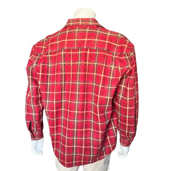 Mens Red 100% Cotton Chamois Flannel Mens Shirt Size XL - Picture 7 of 9